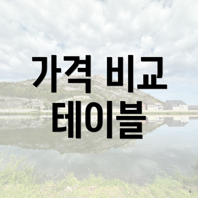 가격 비교 테이블